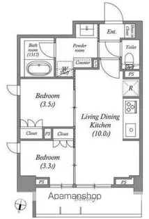 ACP RESIDENCE三ノ輪テラス【2階】の間取り