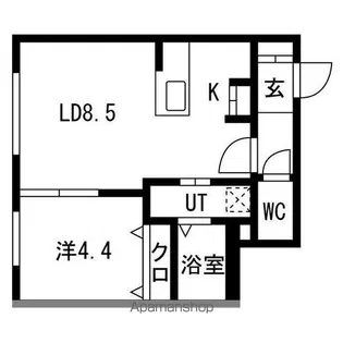 ル・ヌアージュ北円山【3階】の間取り
