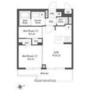 ブランシエスタ用賀【3階】の間取り