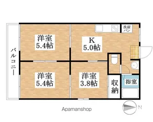 エクセル・ワン【203号室】の間取り