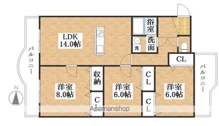 レジデンス安藤【3H号室】の間取り