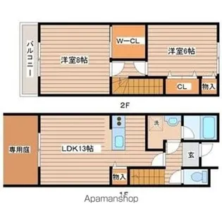 スカイヴュー【1階】の間取り