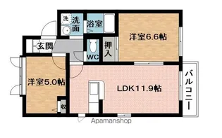 ヒルズ桜ヶ丘【2階】の間取り