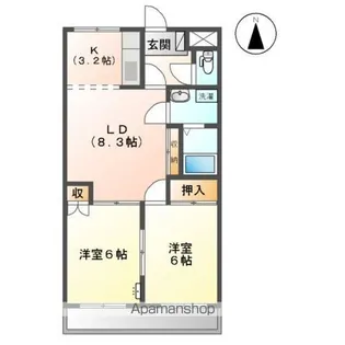 レジデンス花水木【1階】の間取り