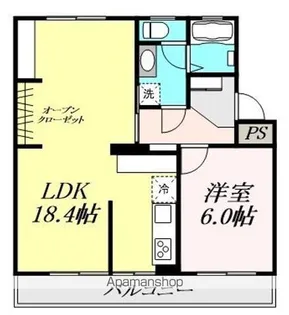 オレンジハイツ赤岩【308号室】の間取り