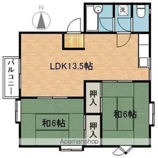 メナージやまもと【A201号室】の間取り