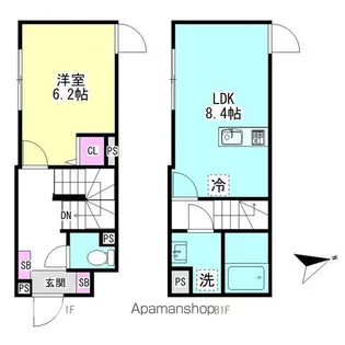 グランファーロ下北沢【1階】の間取り