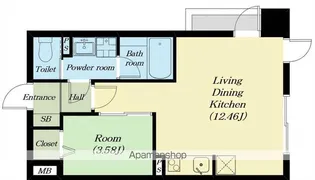 ベルヴィ石山【403号室】の間取り