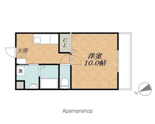 メゾンアムール【102号室】の間取り
