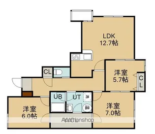 リアライズ松陰Ⅰ【301号室】の間取り