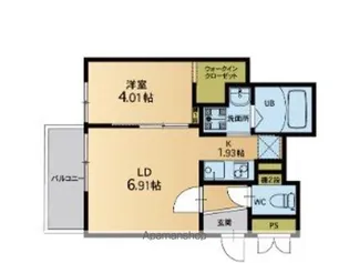 ウェリス東浜【304号室】の間取り