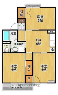 福島県郡山市安積町日出山4丁目【アパート】の間取り