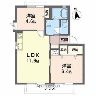 サンテラスレイジA【1階】の間取り