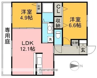 シャーメゾン・ジラソーレ B棟【1階】の間取り