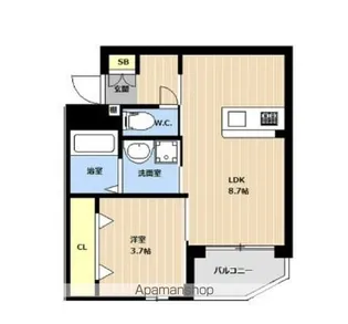 LIBTH箱崎南【404号室】の間取り