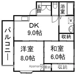 ツインズD棟【102号室】の間取り