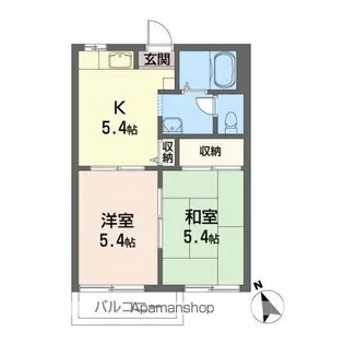 メゾン沢田ⅡB【2階】の間取り
