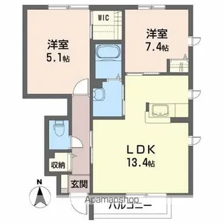 リオ・ガーデンB【1階】の間取り