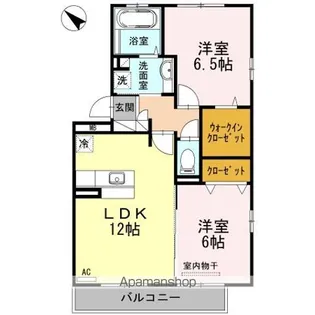 ベルヴィル カメリア A棟【2階】の間取り