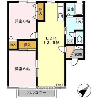 ヴァンセジュールI B【2階】の間取り