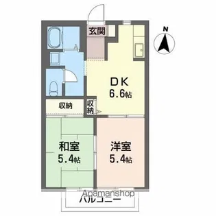 ディアス菜根B棟【1階】の間取り