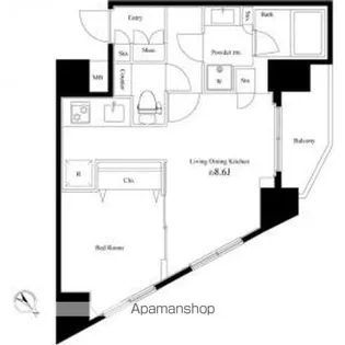 ベルジュール武蔵野中町【8階】の間取り