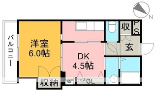 1DKの間取り画像