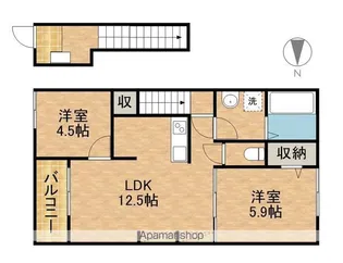 AFC RESIDENCE小沢渡A【202号室】の間取り