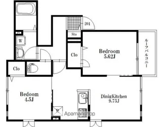SOLANA【201号室】の間取り