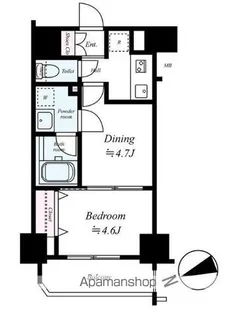 東京都中野区中央2丁目【マンション】の間取り