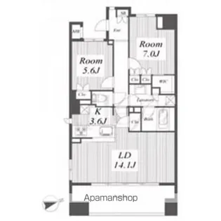 ライフステージ徳川【5階】の間取り