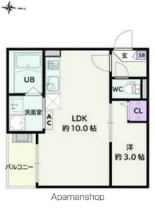 JACK SHINKAI Ⅳ【201号室】の間取り