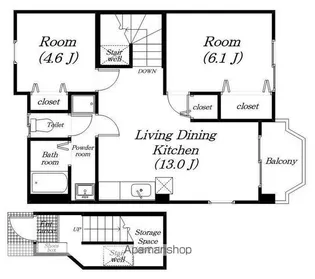 瀬田北壱番館【206号室】の間取り