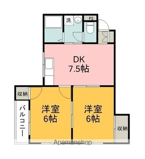 ホワイトプラザ藤本【2階】の間取り