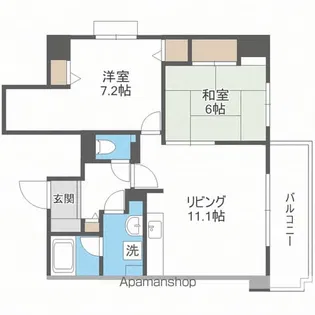 旭山シャトー桂和【5階】の間取り