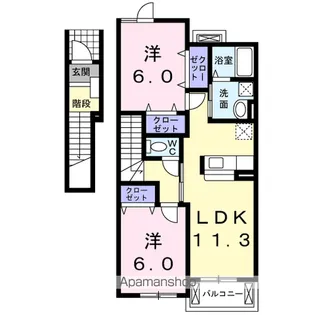 ルミエール ロジュマンA【2階】の間取り