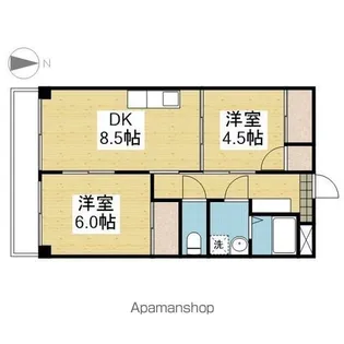 シャルマンコーポ福音寺【104.号室】の間取り