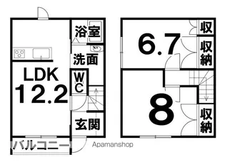 北海道中川郡幕別町札内あかしや町【テラスハウス】の間取り