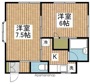 リバーヒルズ【1C号室】の間取り