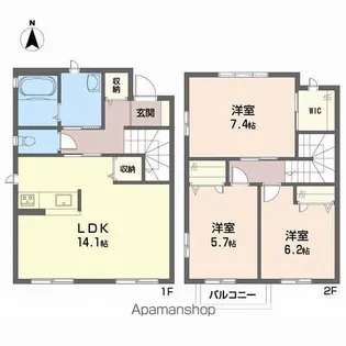 サウス・ヴィエント B棟【102号室】の間取り