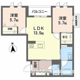 メゾン ボヌール【201号室】の間取り