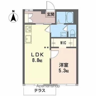 ASAJI【101号室】の間取り