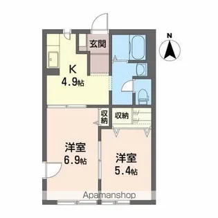 サン・カシオペアB【1階】の間取り