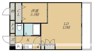 ベルシティ新寺【413号室】の間取り