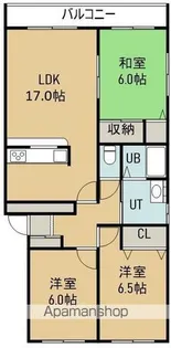 フラットフォーレスト本通【105号室】の間取り