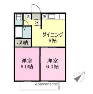 エステートピア赤松【10B号室】の間取り