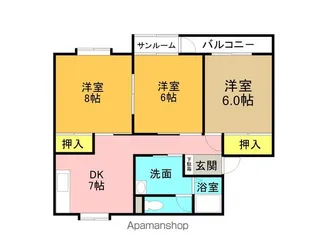 ユートピア湊高台1号棟【101号室】の間取り