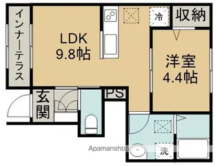 リーブルファイン北坂戸駅前【1階】の間取り
