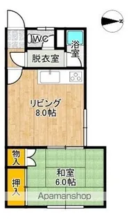 コーポ春駒【1E号室】の間取り