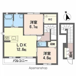 シャーメゾンMedius B棟【2階】の間取り